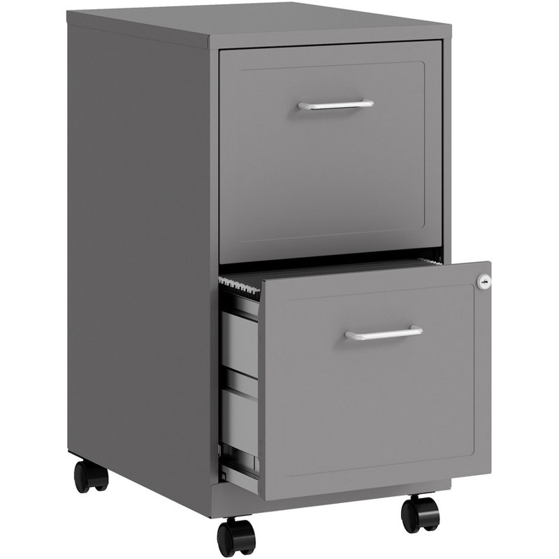 Vertical Silver Steel 4-Drawer Lockable Mobile File Cabinet