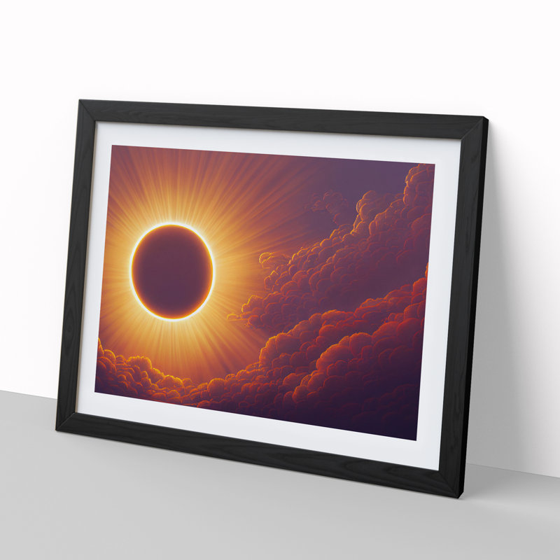 Effervescent Sunset - Single Picture Frame Painting, Black , 46cm H x 64cm W x 2cm D