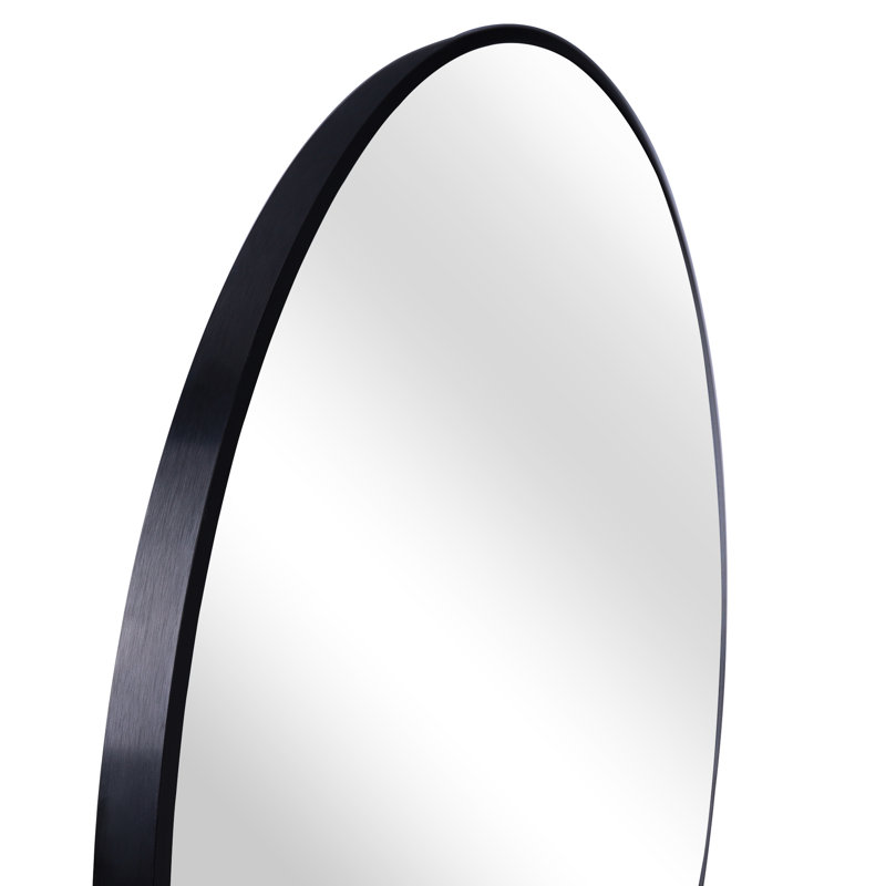 Bathroom Mirror Black Round 24" - Superior 4mm Hd Glass, Aluminum Alloy Frame, Shatterproof Feature 24 Inch High Rust Border, Film Added
