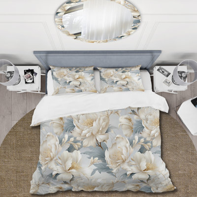 Ethereal Rococo Flourish Victorian Pattern XXXI Floral Duvet Cover