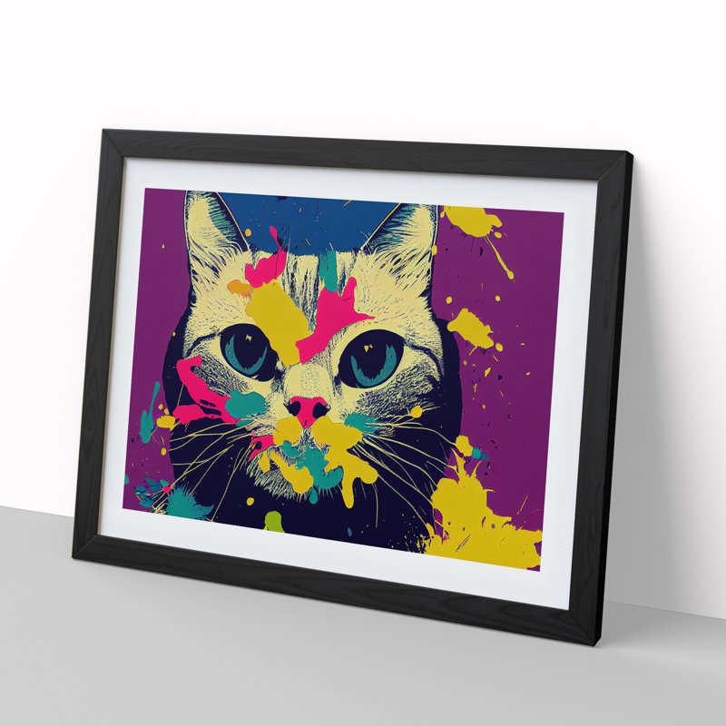 Cat Splashed Vol.5 Abstract - Framed Print, Black Framed, 46cm H x 64cm W x 2cm D