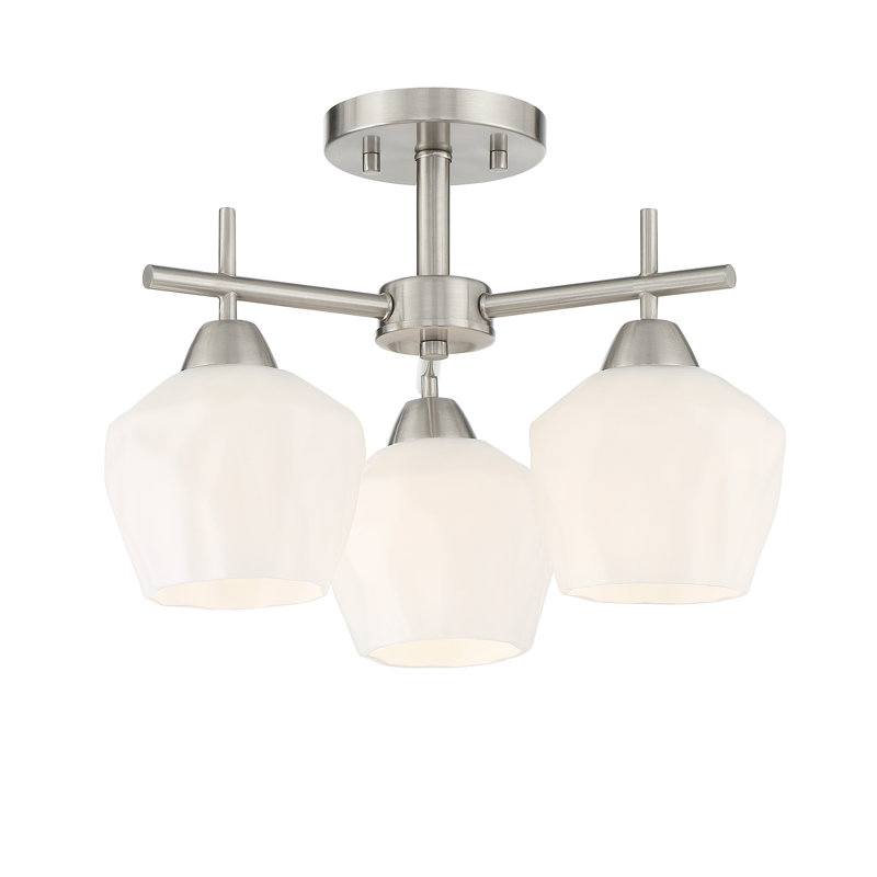 Sand & Stable Chauncee Transitional Chandelier, Brushed Nickel, White