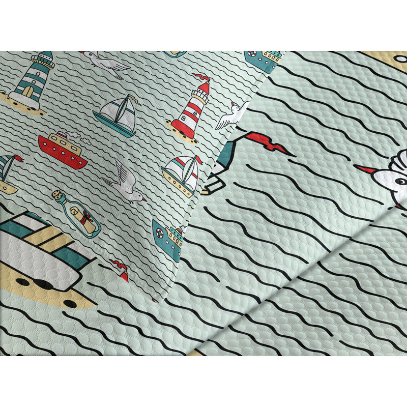 Ambesonne Lighthouse Bedspread Message, King Bedspread + 2 Standard Shams