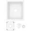  18' L X 16''W Undermount Single Bowl White Granite Composite Kitchen Sink-117542346