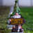 Green Polyresin Gnome With Solar LED Hat