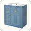 Meuble-lavabo autoportant en bois massif avec tiroirs et portes à fermeture douce-311670897