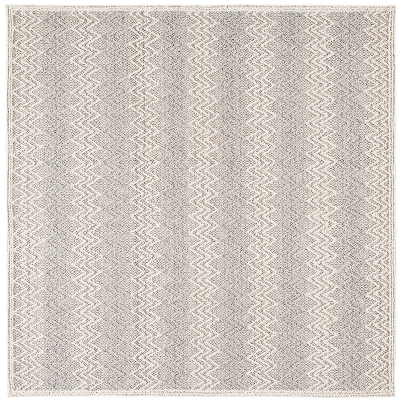 Hamlin Trace Hand Tufted Wool Chevron Rug, Square 6'