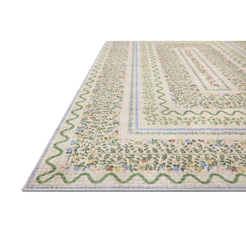 Rifle Paper Company x Loloi Orchard Ivory / Multi Machine Washable Area Rug, Runner 2'6" x 11'6"