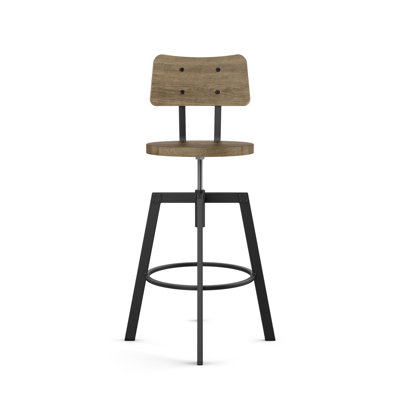 Buth Swivel Solid Wood Adjustable Height Stool by 17 Stories