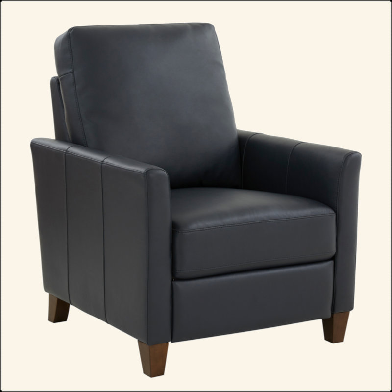 Midnight Blue Faux Leather Modern Recliner