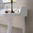 Desks Modern Home Office Writing Desk with Grounded Outlet, USB Ports, Finished Back | 47.25W x 23.25D x 30H | White | Particle Board+MDF