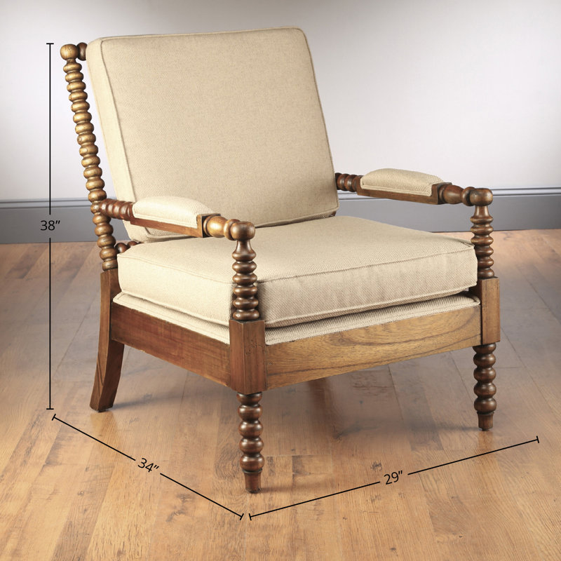 Gilreath Linen Armchair, Walnut / Taupe