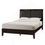 Mobilier de chambre à coucher contemporain avec tête de lit tapissier en similicuir à finition espresso 1pc