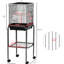 Cage à oiseaux en métal pour perroquets, 45 po - Volière spacieuse avec support amovible, panier de rangement et support pour perroquet noir de construction