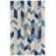 Tapis graphique touffeté à la main, bleu / ivoire-395116677