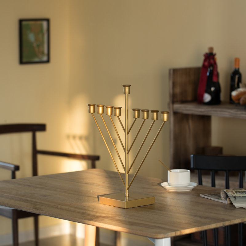 Chaad Judaica Hanoucca électrique à neuf branches, Or