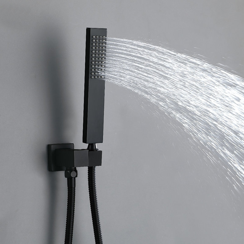 Thermostatic Complete Shower System with Rough in-Valve, Matte Black