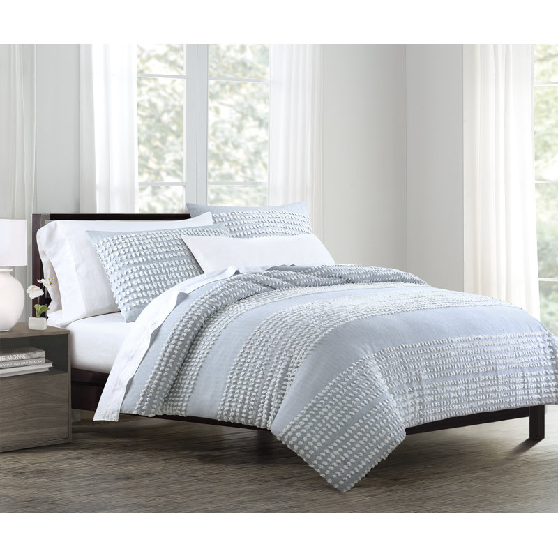 Blinn 100% Cotton Set, Denim Blue, King Duvet Cover + 2 King Shams