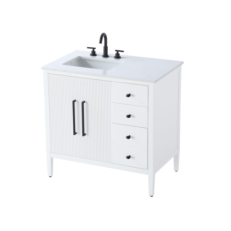 Meuble-lavabo simple 36 po, Blanc