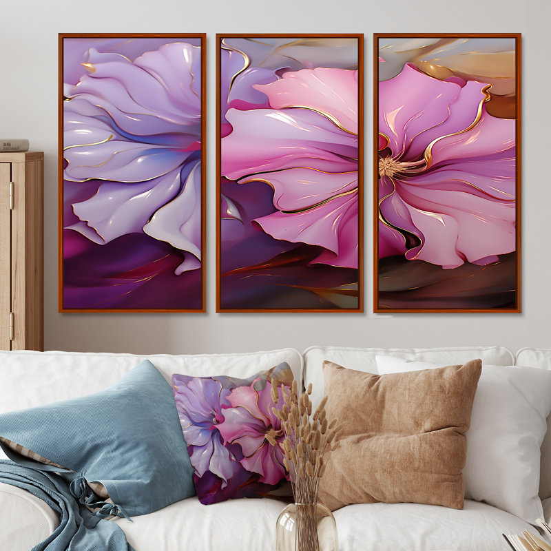 Bannos - ensemble de décorations murales pivoines, Brun, H 28 po x l 36 po