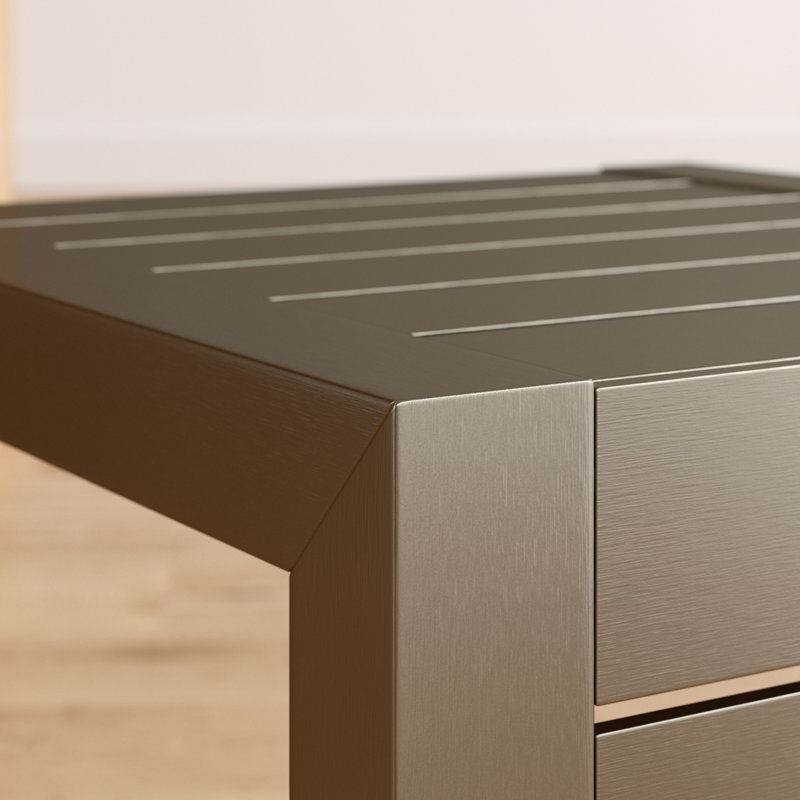 Antaqui End Table, Silver/Aluminum