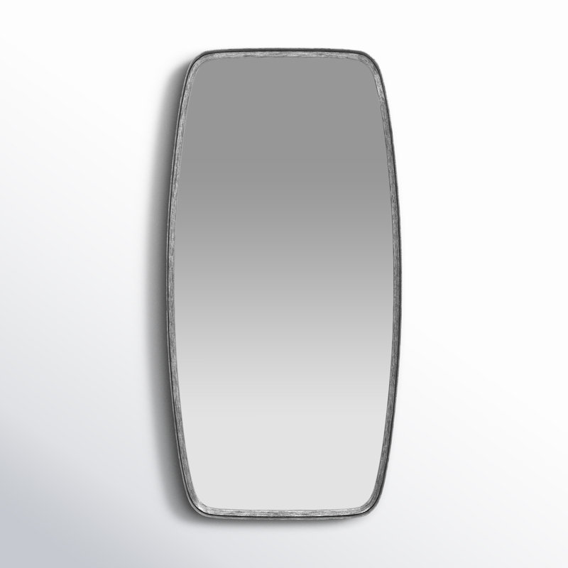 Belle Metal Flat Wall Mirror, Silver Leaf, 40" x 20"