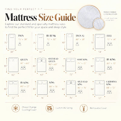 Matelas pour très grand lit en mousse viscoélastique imprégnée de cuivre 12 pouces