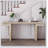 66 Inch Extra Wide Real Wood Veneered Console Table, Minimalist Design For Entryway And Living Room, Distressed Oak Finish-1747860340