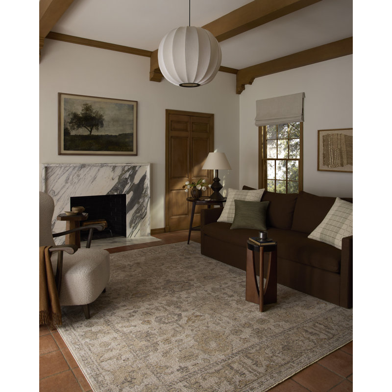 Tapis ivoire / sable Loloi Forlini, Rectangulaire 2 pi x 3 pi