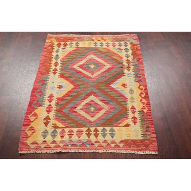 3x4 Red Vintage Turkish Area Rug