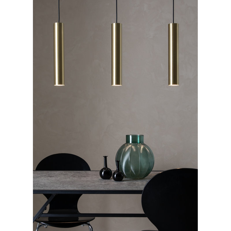 Barrona 3 - Light Kitchen Island Pendant, Brushed Brass