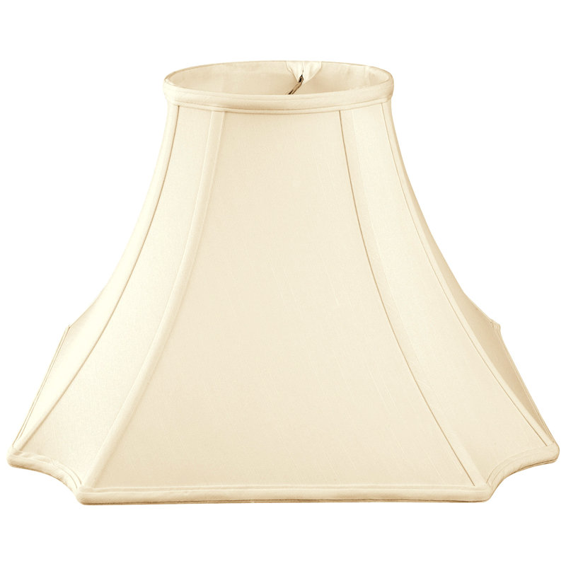 Abat-jour cloche en soie / shantung (araignée), Coquille d'œuf / Blanc cassé, H 13 po x l 18 po x P 18 po