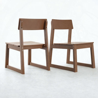 Ensemble de 2 chaises d'extérieur sans accoudoirs: PEHD durable en plastique recyclé avec couleurs personnalisables