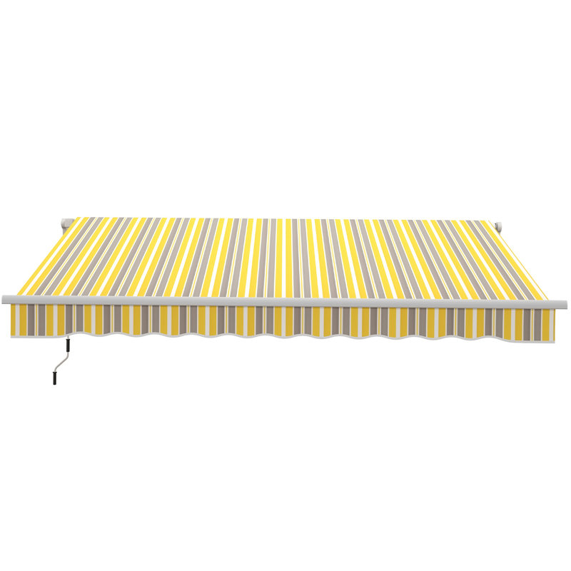 Versatile Retractable Patio Awning For Outdoor Spaces, Enhancing Comfort And Style, 0.1" H x 12" W x 10" D, Yellow/Gray