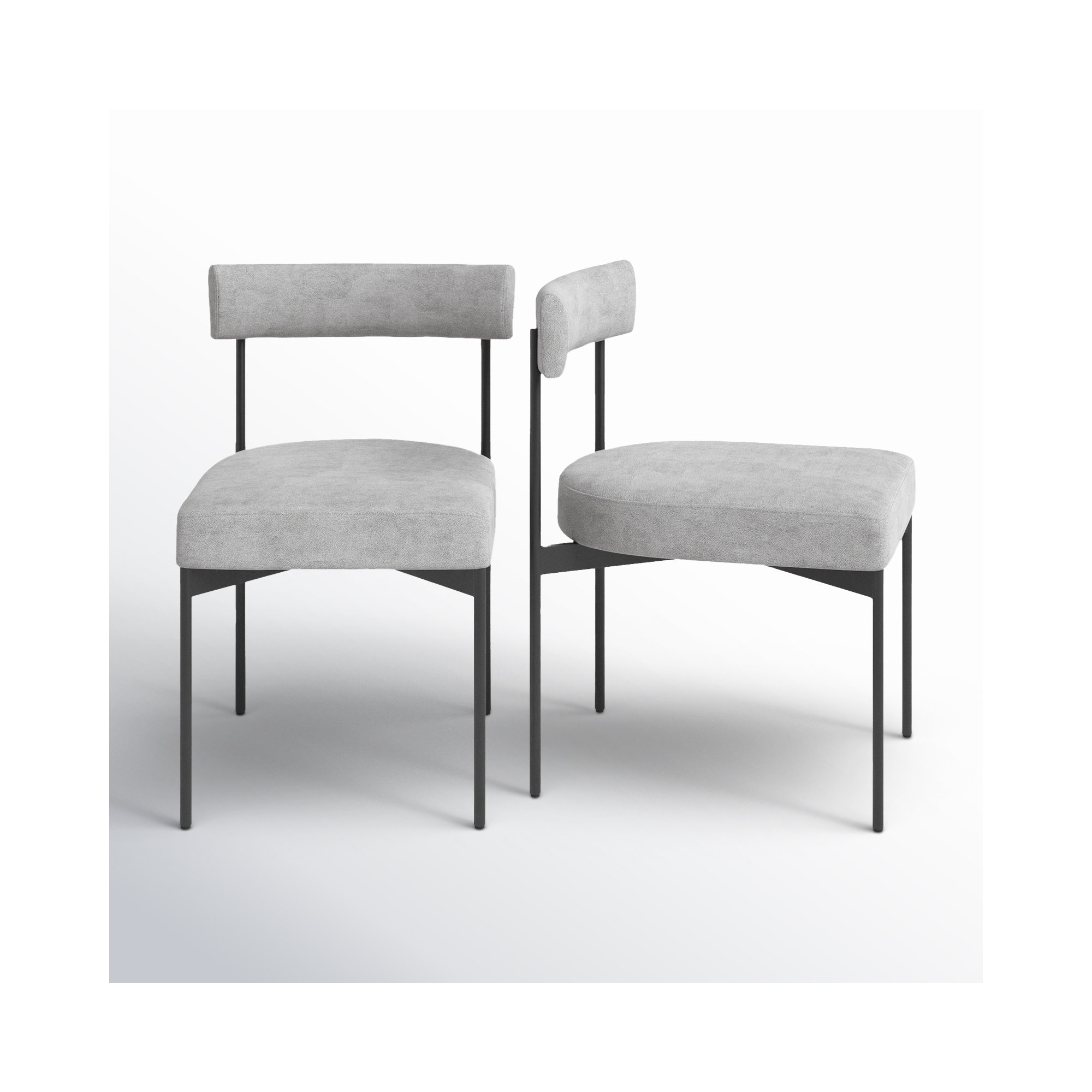 Freida 19.75'' H Upholstered Dining Chair, Black, Light Gray Performance