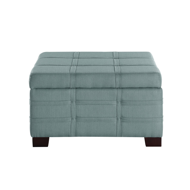 Upholstered Ottoman, Sea Blue Polyester