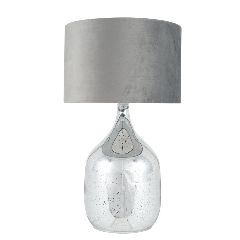 Anselmi Glass Table Lamp, Grey, Silver
