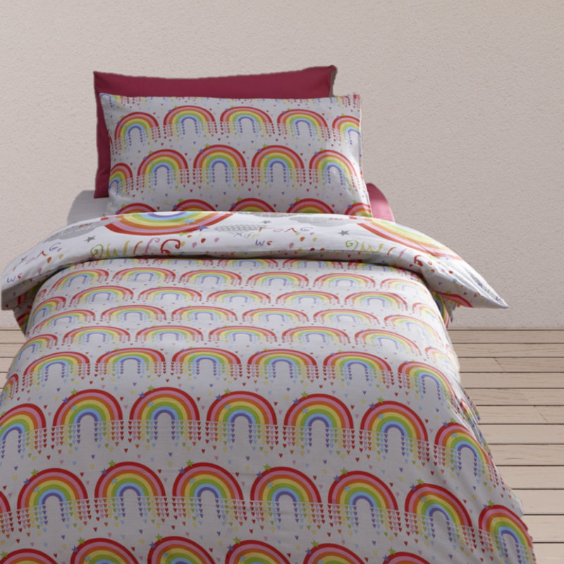 Hermosillo Clouds Rainbows Duvet Cover Set, Double - 2 Standard Pillowcases