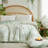 Floral Comforter Set Printed Green Plants On White Comforter Soft Lightweight Cute Bedding Set For All Seasons-112233589