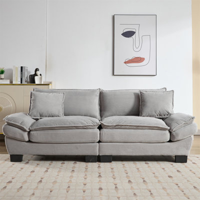 Comfortable Corduroy Sofa Sleeper For Various Spaces With Extra Pillows