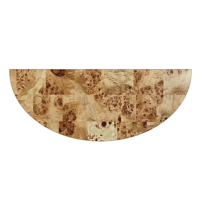 Hampton 36" Demilune Console Table, Natural Burl