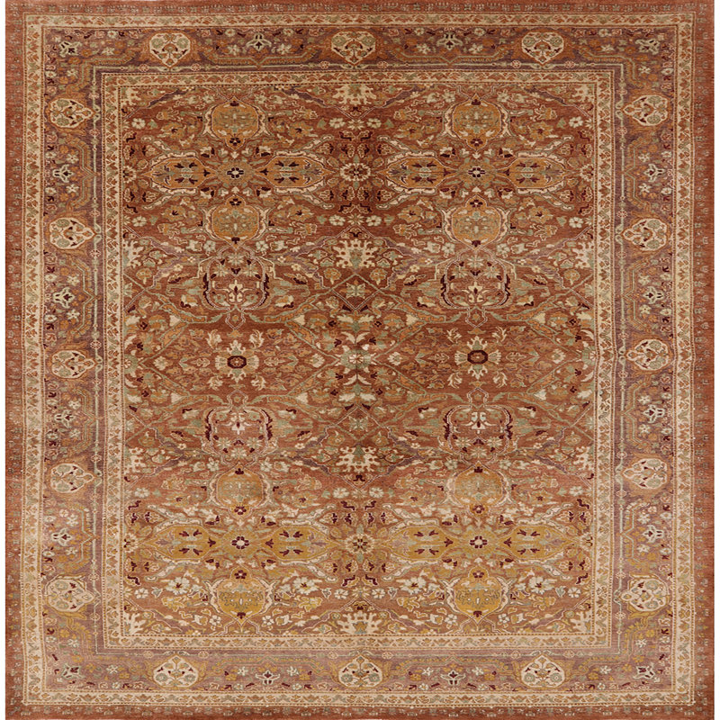 Tapis ivoire / brun clair Roi, Carré 6 pi