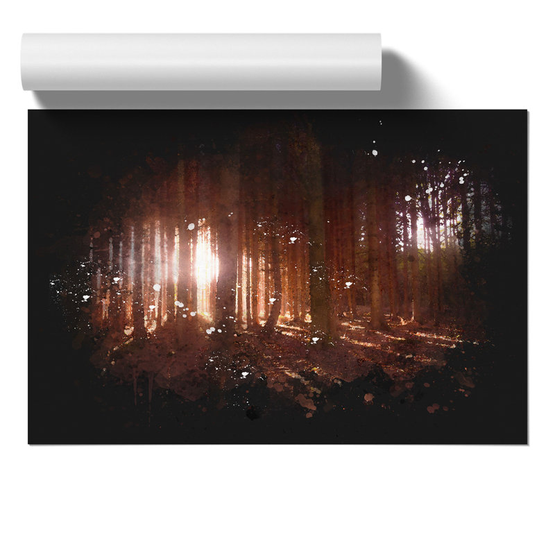 Forest View Paint Splash - Frameless Print, 42cm H x 59cm W x 0.1cm D