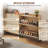 2-Drawer Wooden Shoe Cabinet With Rattan Doors / Narrow Freestanding Storage Organizer For Entryway,Walnut-930851160