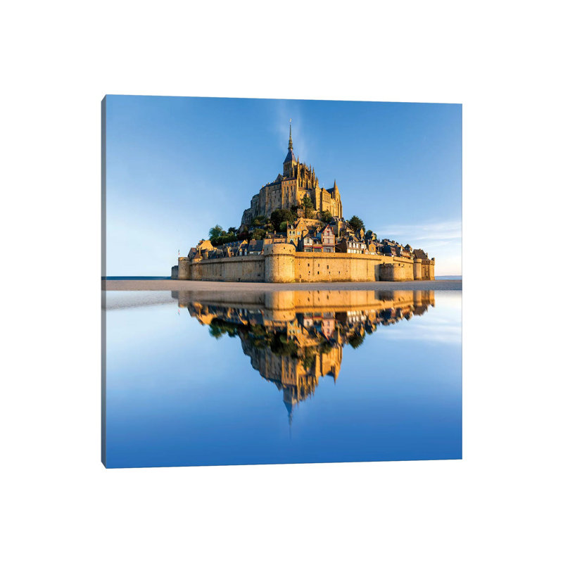Mont Saint Michel Reflections Normandy France by Susanne Kremer - Wrapped Canvas Gallery-Wrapped Canvas Giclée