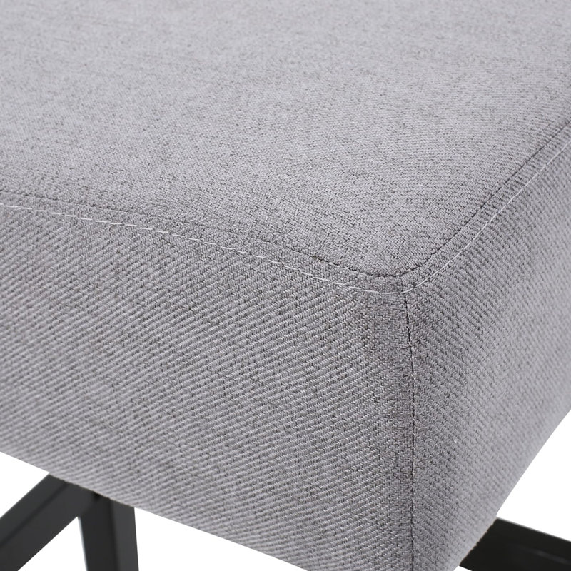De 2 tabourets de comptoir sans dossier, gris. Élément de siège en tissu lisse, pieds en bois robuste. Ajoute du style à la maison. Moelleux de 15,45 po x l 18,61 po x H 26,55 po