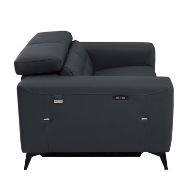 Top Grain Italian Leather Loveseat with Power Recliner