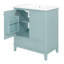 Ensemble de meuble-lavabo 30 po avec lavabo, armoire de salle de bain multifonctionnelle avec portes et tiroir, cadre solide et panneau de fibres à densité moyenne, vert-1030316331