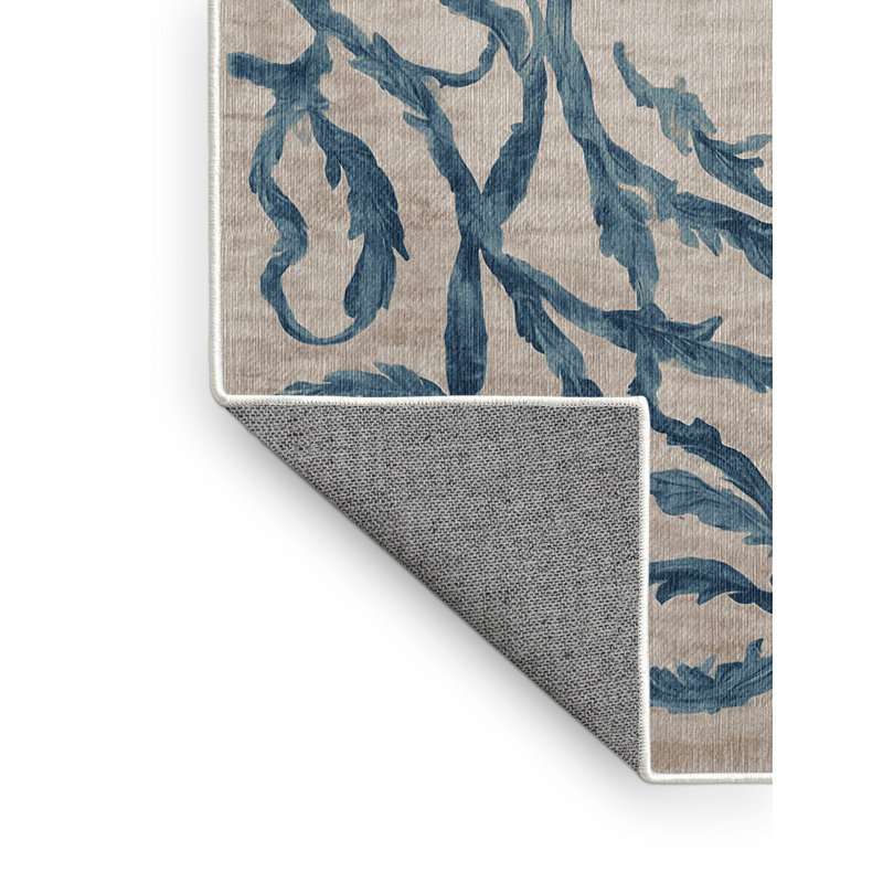 Machine Washable Beige Area Rug, Square 5'