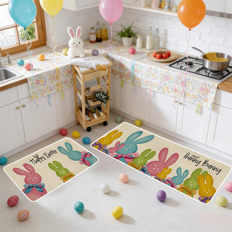  Tapis de cuisine pour enfants Pâques, A